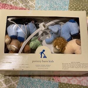 Pottery Barn Kids Jungle Animal Mobile - Blue, Green, Tan NWT